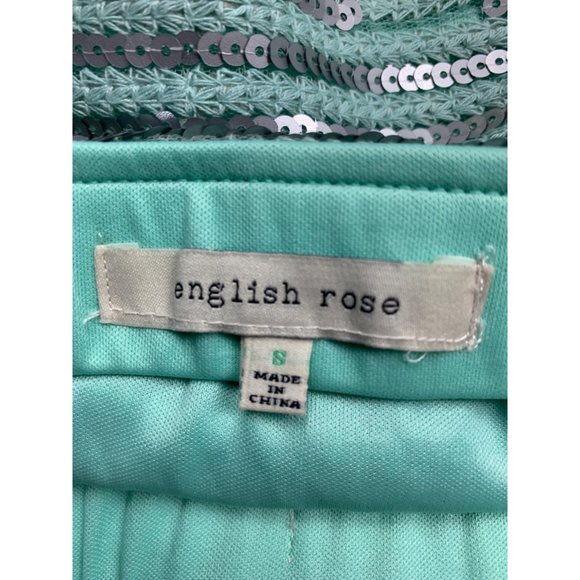 English Rose Stretch Sequined Mini Skirt Size Small - Picture 4 of 4